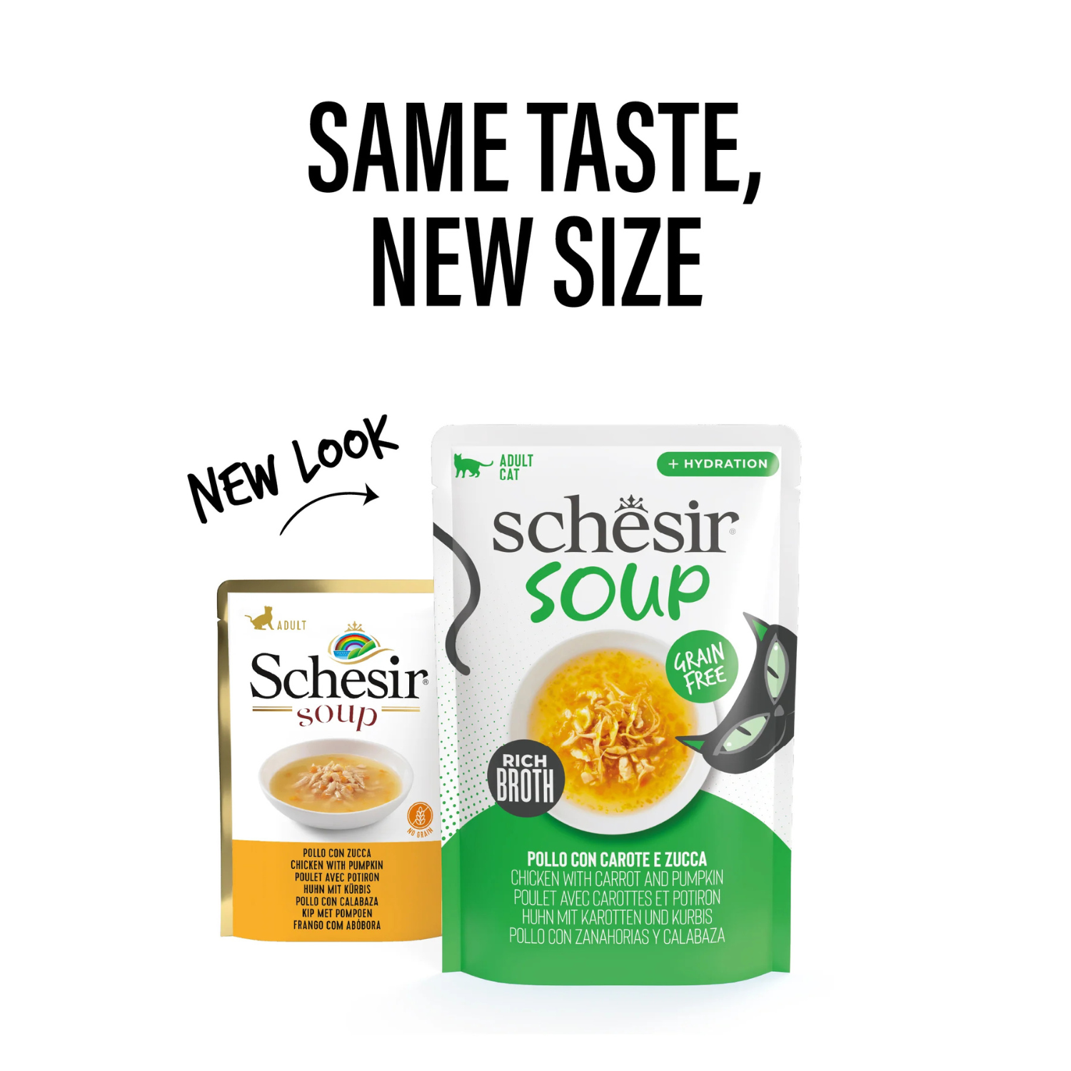 Schesir Soup Cat Wet Food In Soup Pouch Chicken With Pumpkin 40g